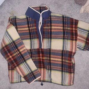 American Eagle Multicolor Fleece Pullover